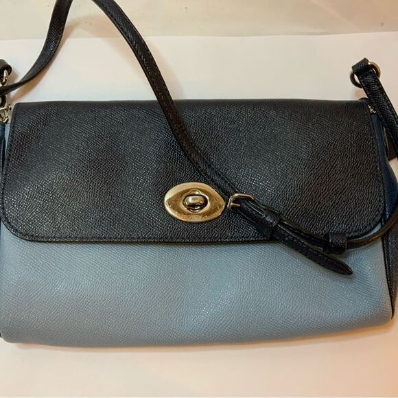 coach F57501 bag purse crossbody shoulder ruby clutch blue 9.5x6x2” - Picture 1 of 8